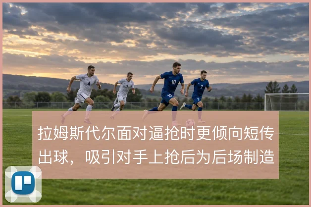 拉姆斯代尔面对逼抢时更倾向短传出球，吸引对手上抢后为后场制造出球空档